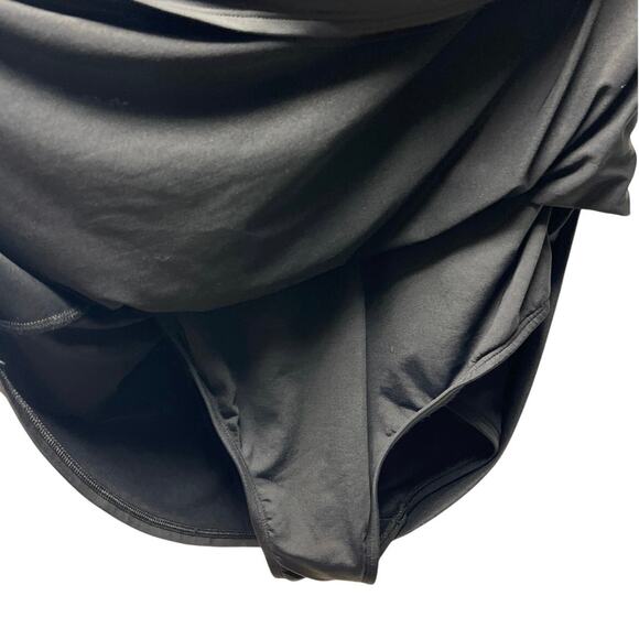 Lands End Black Size 16 Petite Swim Bathing Suit Dress V-Neck Wrap Tummy Control - Picture 5 of 7